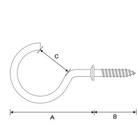 DAIDOHANT 10185173 Stainless Steel Western Light Hanging (0.6 inches (16 mm) (A) 0.6 x (B) 3.7 x (C) 0.2 inches (5 mm) SUS304 (7 Pieces)