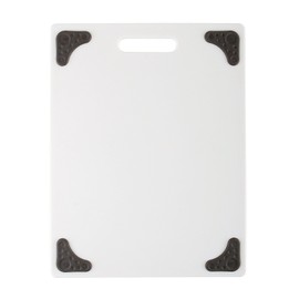 Dexas Superboard Cutting Board with Handle and Non-Slip Feet, 11 by 14.5 inches, White with Grey Non-Slip Corners