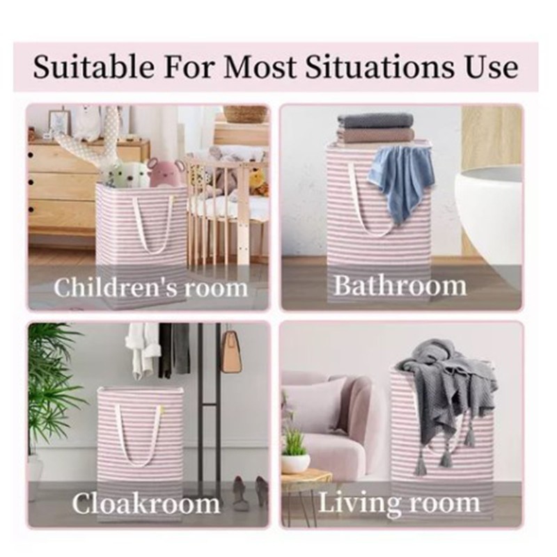 2 Pcs Laundry Basket 75 Litres Waterproof Lining Dirty Clothes