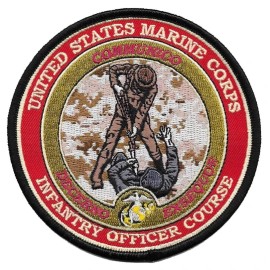 4" USMC MARINE CORPS INFANTRY OFFICER COURSE INSIGNIA ROUND EMBROIDERED PATCH