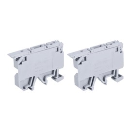 MECCANIXITY DIN Rail Mount Fuse Holder Terminal Blocks Grey ASK1/EN LD 24V Pack of 2