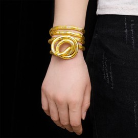 Infinite Loop Necklace Snake Necklace Bendable Adjustable Flexible Chain Jewelry with Multi-Use Collar Design for Women Men