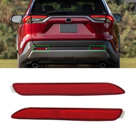 Abodvu Compatible with Toyota RAV4 Rear Bumper Reflector 2019-2024,Sienna Left Driver & Right Passenger Side Rear Bumper Red Marker Trim,Avalon Back Reflector Light W/O Bulb Replacement,2PCS