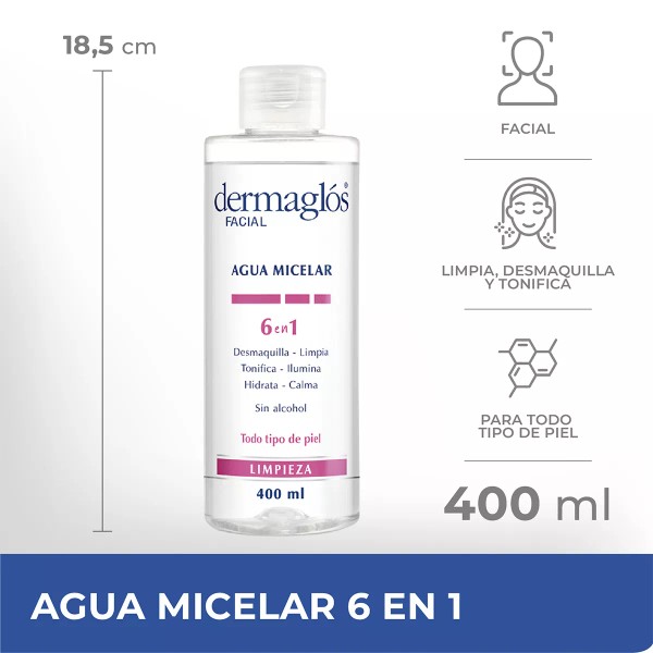 Dermaglós Dermaglos Agua Micelar 6 En 1 Desmaquillante X 400 Ml
