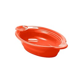 Fiesta® 9 1/8” Oval Individual Casserole 13oz – Durable Ceramic, Lead-Free, Dishwasher/Microwave/Oven Safe – Made in USA - Poppy