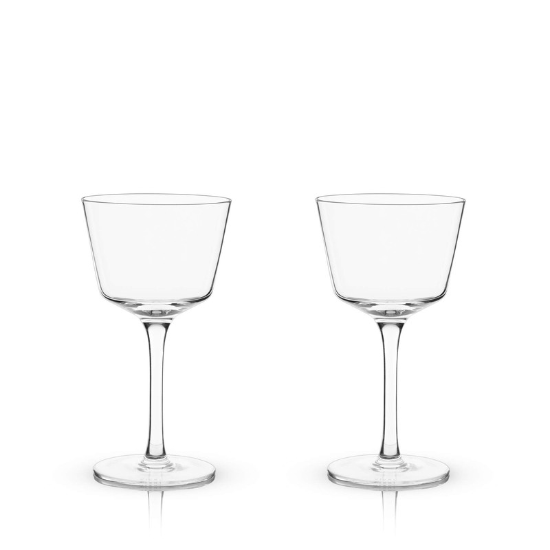 Viski Nick and Nora Glasses, Stemmed Drinkware, Premium Crystal Cocktail