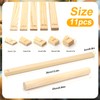 11pcs Pottery Rolling Depth Guide Sticks and Wooden Rolling Pin