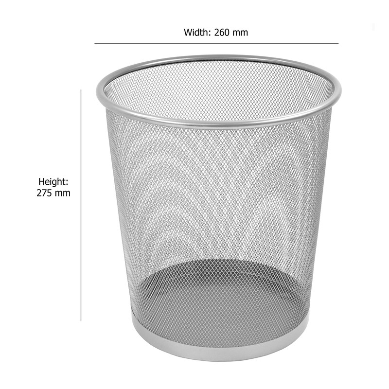 OSCO Silver Wiremesh Waste Bin | Round | Height -