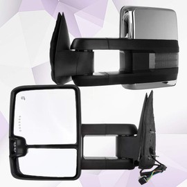 ANPART 2001-2002 for GMC Sierra 1500 HD/2500 HD/3500 Towing mirrors Power Adjusted Heated LED Turn Signal Width Light Chrome Housing