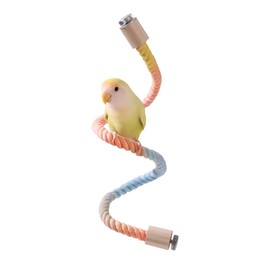Tafit Multi-Color Rope Bird Perch Toys for Parrot Cage Stand, Climbing Swing Accessories for Cockatiel, Parakeets, Budgies, Lovebirds, Conures, Finches - 23.6 inch