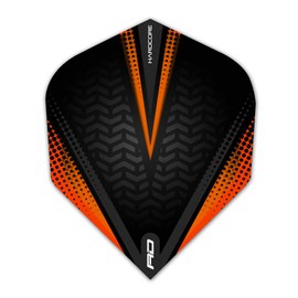 RED DRAGON Hardcore Radical Black & Orange Extra Thick Standard Dart Flights - 4 sets Per Pack (12 Dart Flights in total)