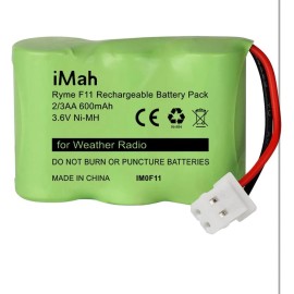 iMah Ryme F11 2/3AA600 3.6V 600mAh Ni-MH Battery Pack fits Kaito KA500 KA550 ...