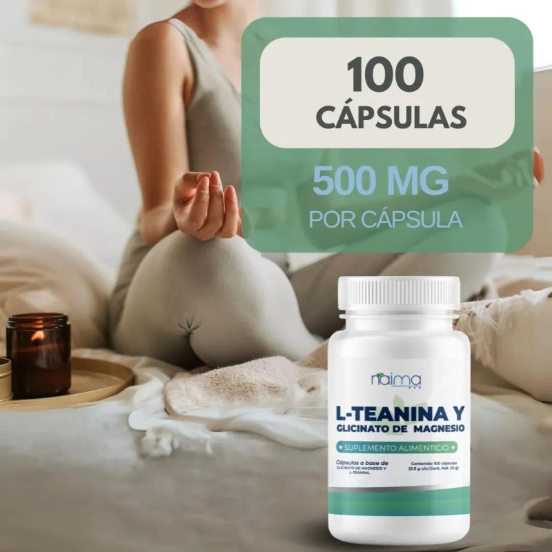 Teanina Glicinato Magnesio 500 100 Cápsulas