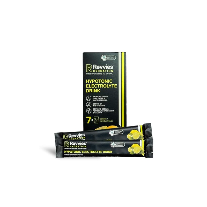 Revvies On-The-Go Hydration 7 x Single Serve Sachets (Lemon Lime)
