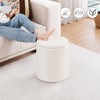 PINPLUS Round Storage Ottoman Foot Rest Stool with Tray Velvet