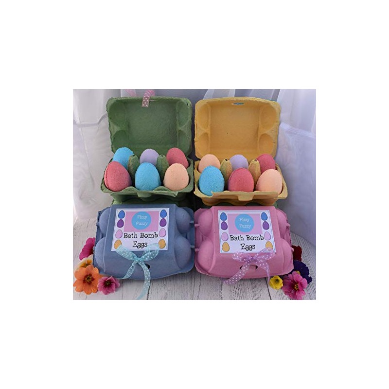 Bath Bombs x 6 in coloured egg box. Easter Egg