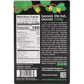 Beyond Organic Raw Unsalted Cashew Halves 1lb (1 POUND) - Non-GMO, Fairtrade, Organic, Vegan Cashews, MYLK Grade - No Oils or Additives, Just Plain Cashew Halves