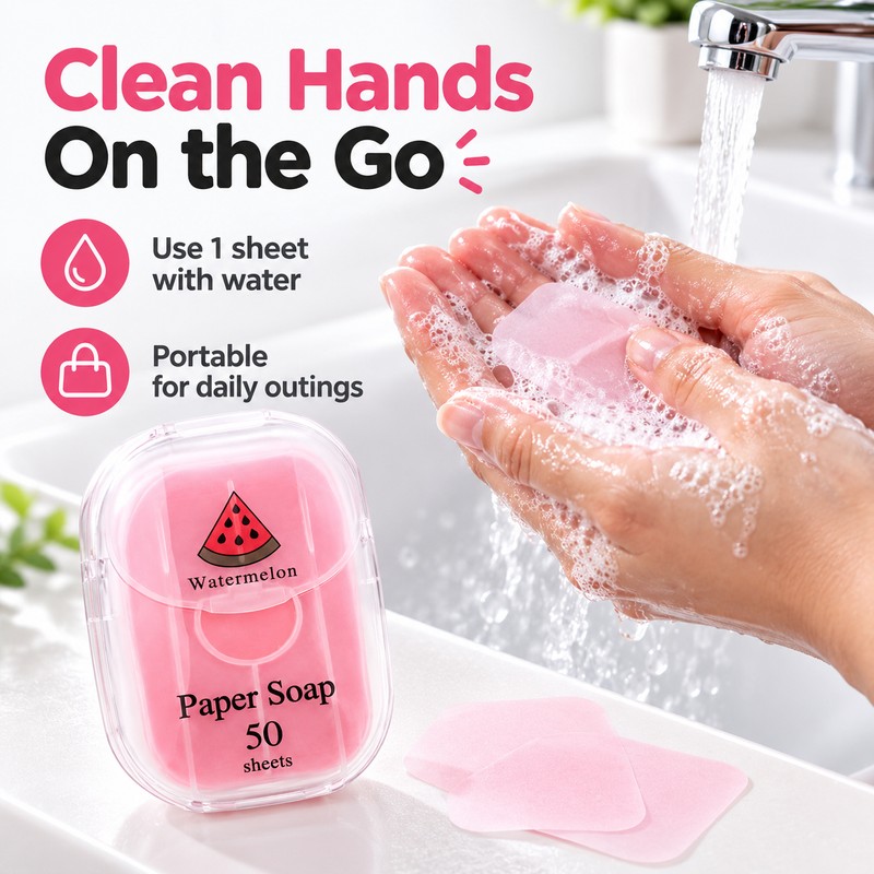 Portable Paper Soap Sheets for Hand Washing – Compact Disposable