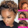 Ombre Lace Front Wig Human Hair Short Pixie Wigs for