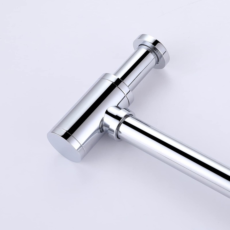 HAMOLER Chrome Round Bottle P-Trap 1 1/4 Adjustable Bathroom Basin