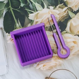 PIAOLGYI Fuse Bead Single Needle Tweezer & Aligner Tray Set,Fuse Bead Sorting Tray（9 CM） (Purple)