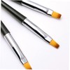 Baluue 3pcs Nail Art Brush Flat Uv for Fine Detailing