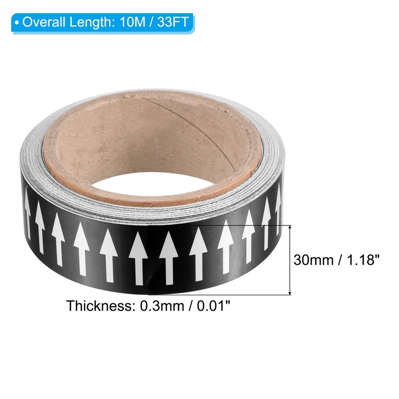 PATIKIL Flow Arrow Tape, Polyethylene Pipe Marking Sticker with Reflective
