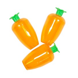 Gem Imports Easter Carrot Shaped Reusable Refillable Decorative Plastic Egg Holders 10cm - Pack of 3