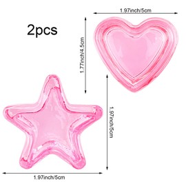 2PCS Nail Dampen Dish Cup for Nail Art Heart Shaped and Star Shaped Glass Crystal Acrylic Nail Cup Nail Supplies