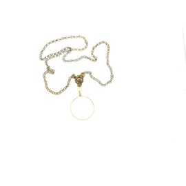 HHH Designs Vintage Monocle Necklace | Antique Gold Magnifying Glass Pendant for Reading and Fashion | Made in USA | Timeless Style for Men and Women | 36” Chain