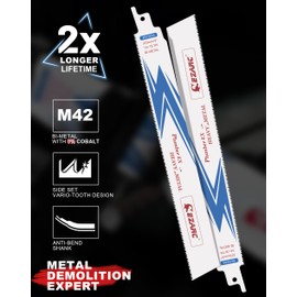 EZARC 25 Pack 9 inch 14+18 TPI Reciprocating Saw Blades for Auto Dismantling Steel Demon Bi-Metal for 1/16-5/16 Medium Metal R910DM