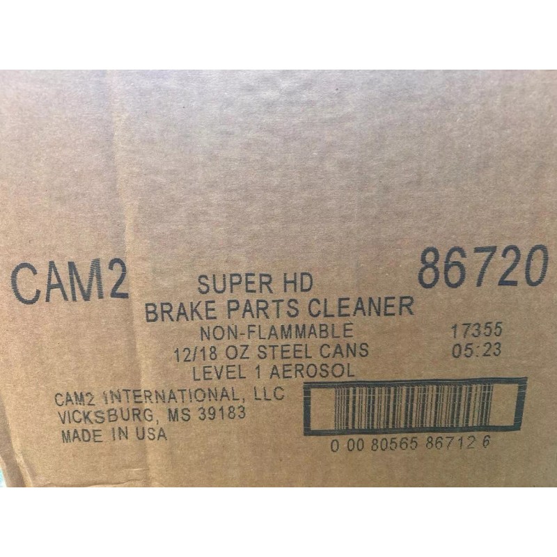 CAM2 86720 12 PK. Chlorinated Non-Flammable Brake Cleaner 18 oz