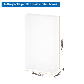 MECCANIXITY 10 PCS Clear Gift Box,1.9"x3.8"x7" Transparent Candy Box Plastic Favor Boxes Packing Box for Candy Cookies Christmas Wedding Party Wrapping