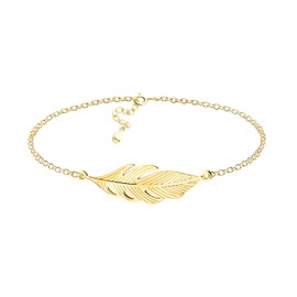 Sofia Milani - Women's Bracelet 925 Silver Angel Wings Feather, Yellow Gold