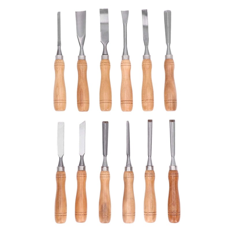 Cunyuer 12 PCS Wood Carving Tools, 60CRV Blade Wood Chisel
