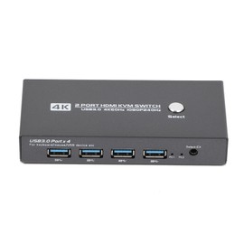 HDMI KVM Switch 2 Port Box,1 Monitors 2 Computers edid Emulator,USB 3.0,4k 60hz KVM Switches for 2 Computers Share Keyboard Mouse Printer and one HD Monitor,Support EDID Copy，2K144.