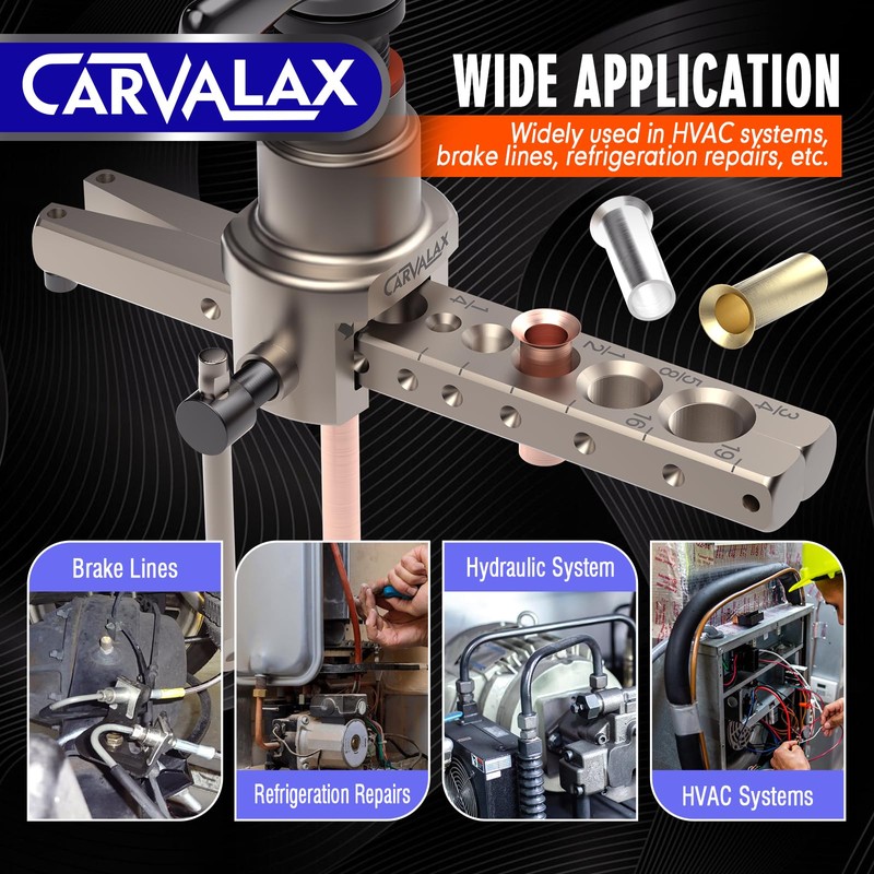 CARVALAX Eccentric Flaring Tool Kit, 45° Precision Flaring, Metric/Imperial Clamp