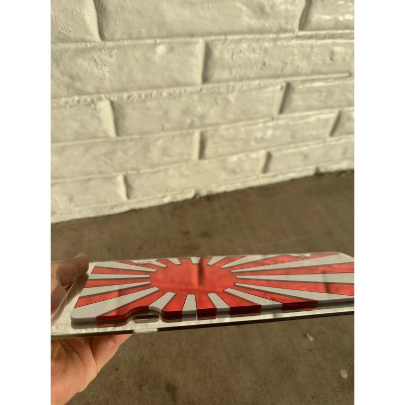 Japan Rising Flag Mirror Acrylic laser cut license plate JDM