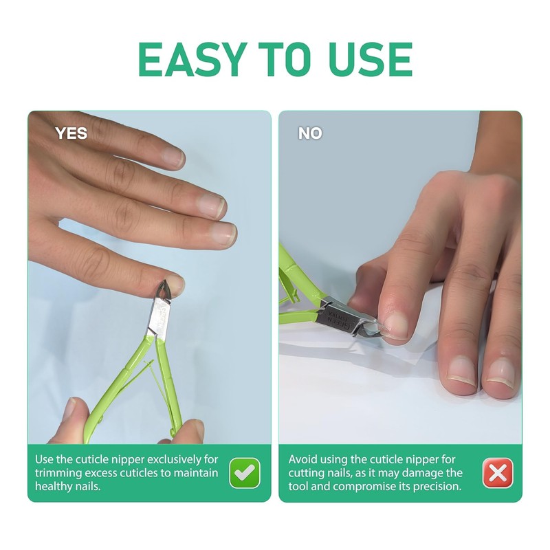 Cuticle Trimmer with Cuticle Pusher Professional Stainless Steel Cuticle Cutter