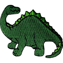 Green Dinosaur - Brachiosaurus - Embroidered Sew or Iron on Patch