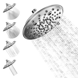 SparkPod 7 Spray Settings Shower Head - Adjustable High Flow Shower Head with Mist Setting - Showerhead Replacement Head for the Bathroom (8 Inch, Chrome)