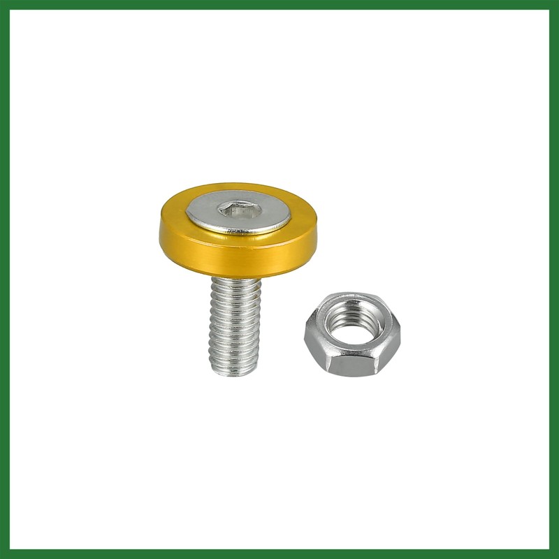 Motoforti 20pcs Motorcycle Gold Tone Fender Bumper Washer Bolt Nut