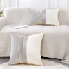 PANOD Patchwork Light Grey Silk-Like Velvet Throw Pillow Cover with