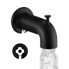 LOCALAND Slip-On Extra Long Tub Spout with Diverter, 1/2 Inch Slip Fit Connection,Matte Black