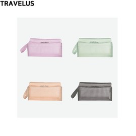 TRAVELUS Coated Mesh Pouch Cube Long 1ea, Type:01 Pink Lavender