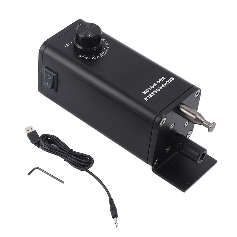 Rotisserie Motor Aluminum Alloy 10W 3 to 12V Adjustable Rechargeable