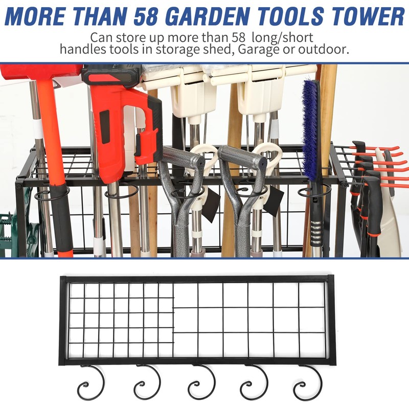 Garden Tool Organizer for Garage, Garden Tool Rack, Up to