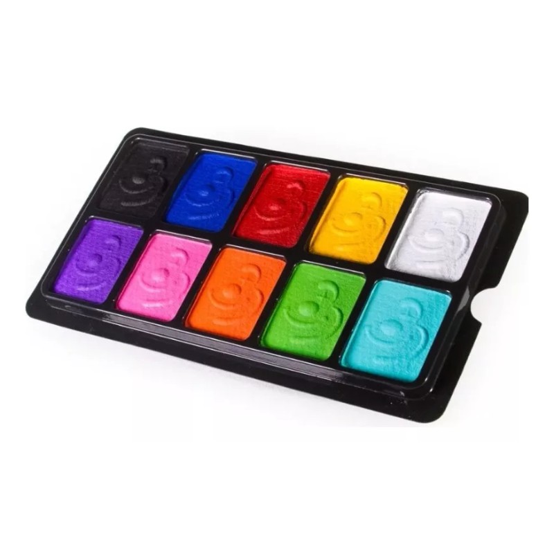 Aqua Bonds Paleta Mate 10 Colores Body Painting