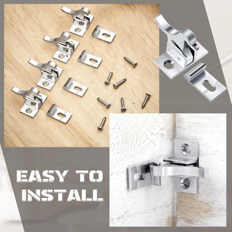 Lounsweer 8 Pcs Brass Heavy Duty Cabinet Door Latch Closets