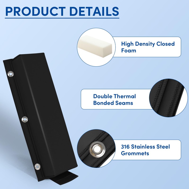 ORLANG 16" Dock Bumpers,PVC Dock Fenders with Stainless Steel Screws,Boat